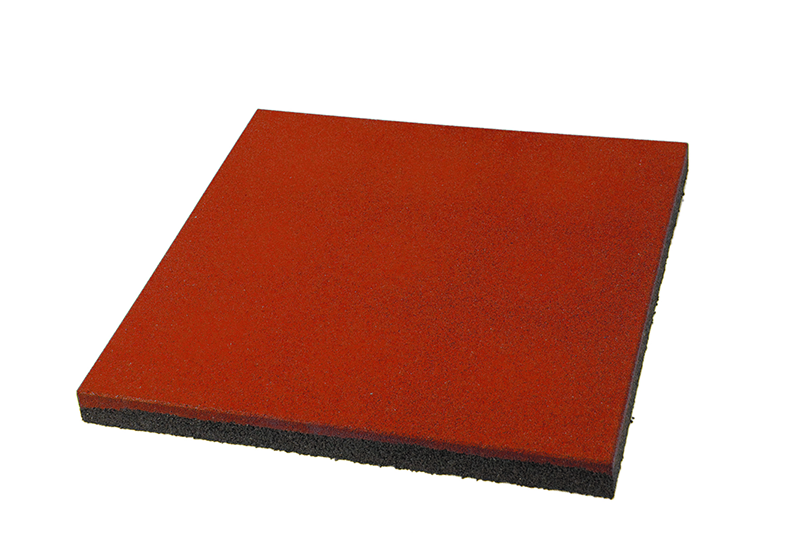Резиновая дорожная плитка 500х500мм, толщина 10 мм красная
