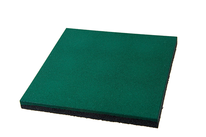 Резиновая плитка с рельефным основанием SP 500 мм*500 мм толщина 30 мм  тротуарная зелёная